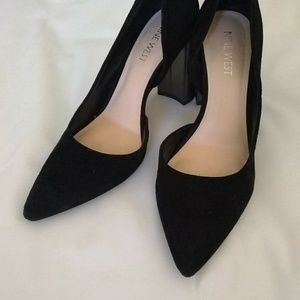 Nine West d'Orsay Suede Block Heel Pumps sz 6.5